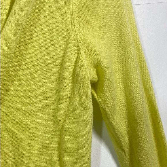Cynthia Rowley Linen Blend Yellow Women’s Hooded Cardigan Sweater Size Small - Picture 4 of 5